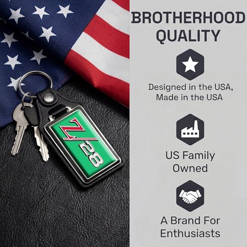 Image of Brotherhood Car Key Chain for Camaro - Classic Models Keychain for Men and Women Gift Key Ring - -
