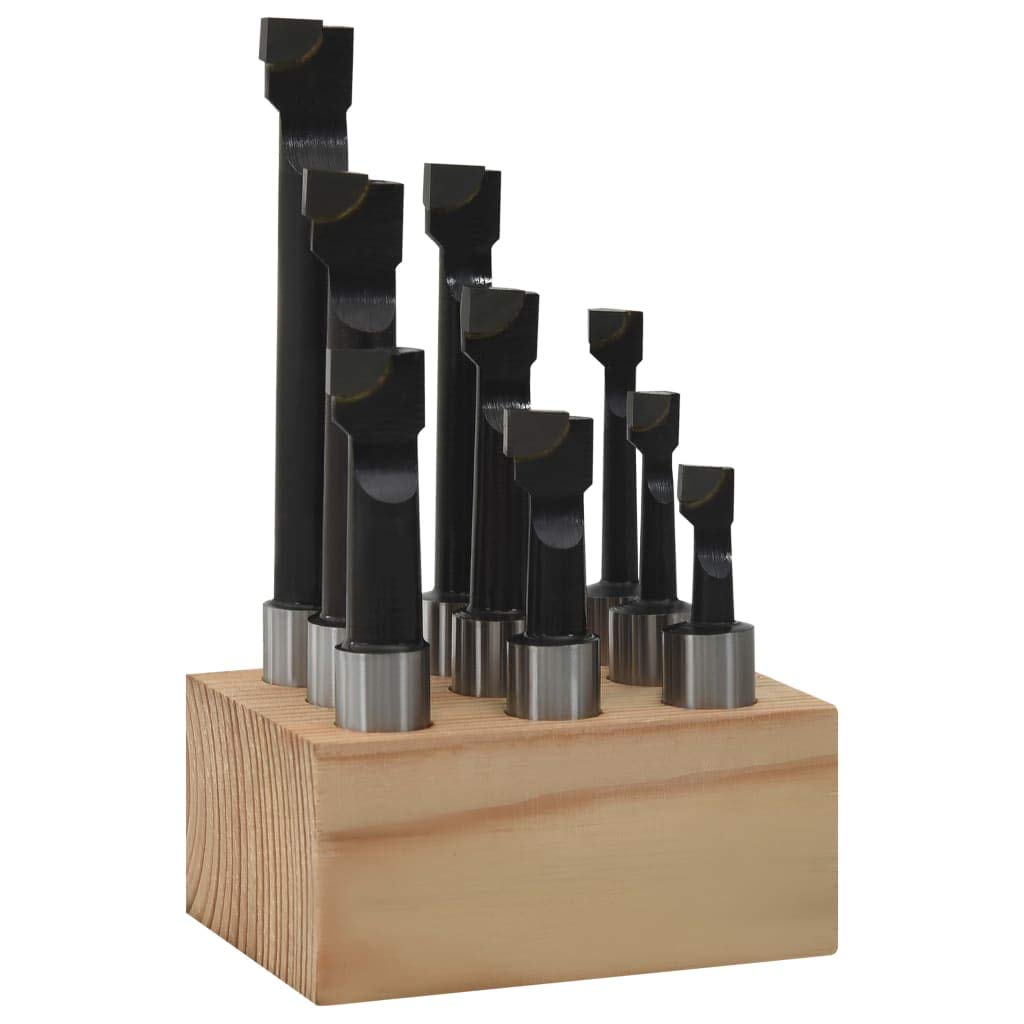 Lot de 9 tiges de forage 12 mm en acier carbone pour têtes de forage MT3-M12 de 50 mm