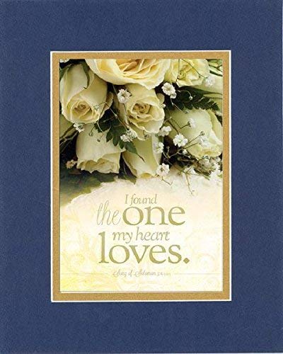 GoodOldSaying - Poem for Love & Marriage - The One My Heart Loves (Song of Solomon 3:4, NIV) 8x10 Biblical Verse in Double Mat (Blue On Gold) - A Timeless Poetry Keepsake Collection-image-49