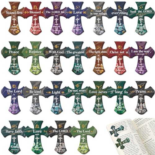 50Pack Magnetic Bookmarks Christian Bookmarks Bulk Cross Bible Bookmark for Reading Women Men Kids Teacher Book Lovers Gifts Religious Magnet Bookmark Clips Cute Personalized Book Markers (Vintage)