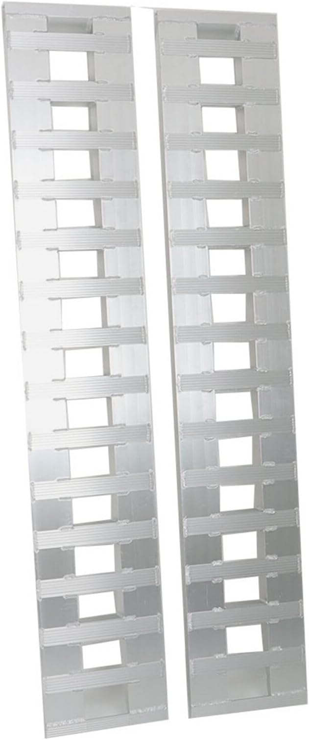 1 Pair (2 Ramps) 80" X 15" Aluminum Trailer Ramps - 6000 LBS Total Capacity, Hook End Design