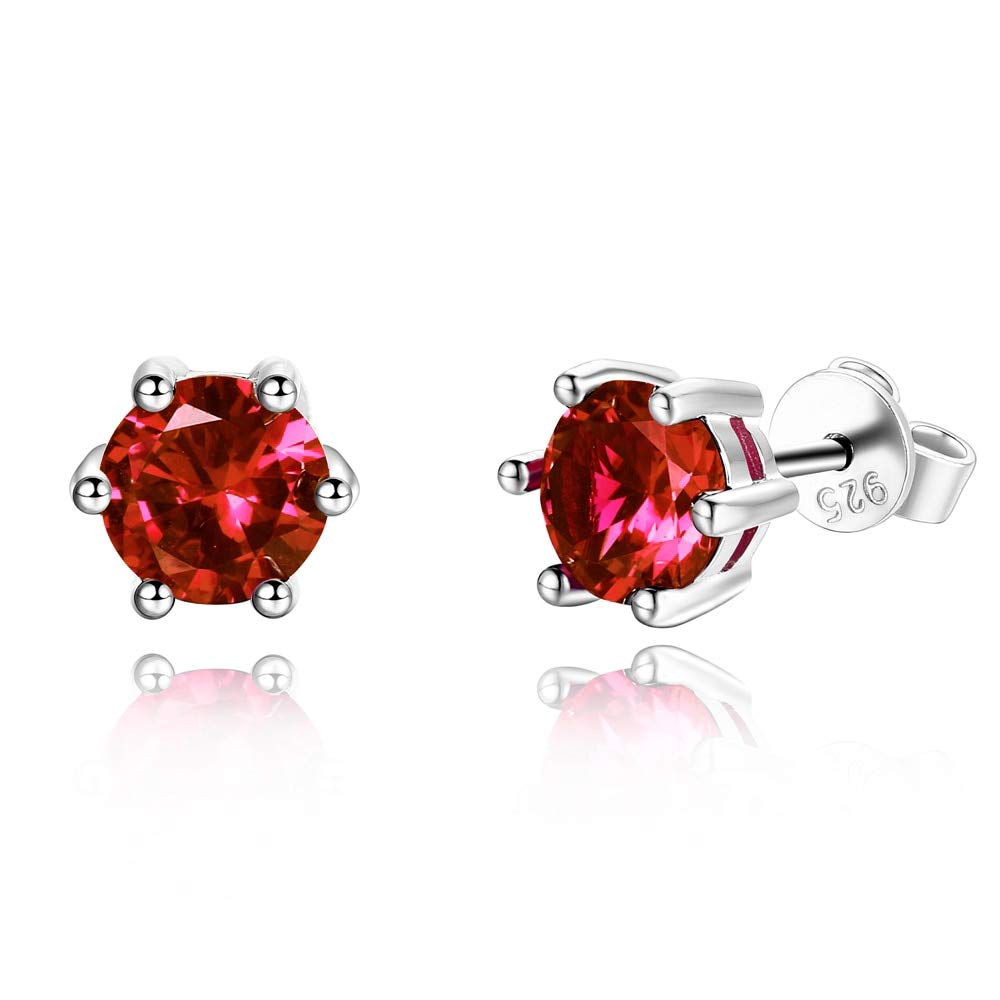 Boucles d'oreilles zircon rouge passion légères pour mariage et soirées