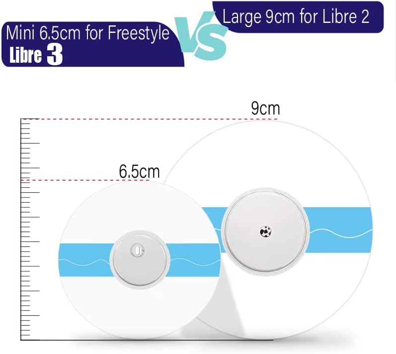 Miniatura 3 de Paquete de 55 cubiertas de sensor de estilo libre para libre, 3 parches transpirables e impermeables sin agujero, cinta CGM precortada sin pegamento