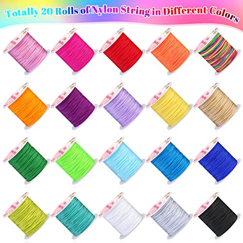 Cridoz NS001 Nylon String For Bracelets, Cridoz 20 Rolls Chinese Knotting Cord Nylon Beading Thread thumb #2