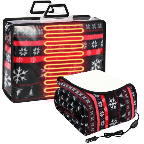 Riakrum 12V Heated Blanket for Car 2 or 3 Heating Levels 58