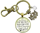 Gutsy Goodness Mom Keychain Because Of You I've Never Gone Without Love Gift From Blessed Daughter Jewelry