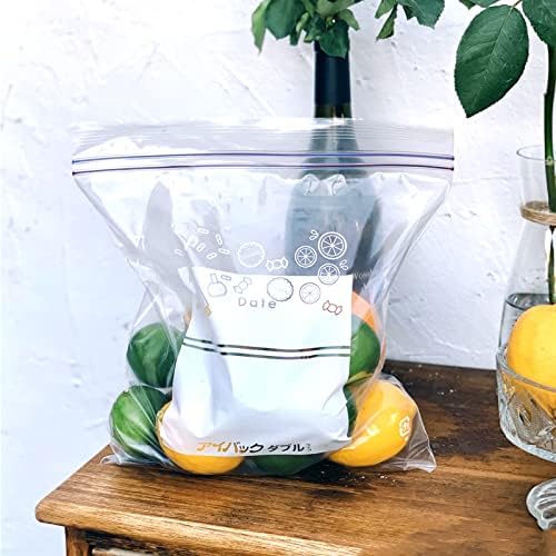 45Pcs Reusable Freezer Bags 7*9.5inch Freezer Food Bags Large Ziplock Bags Reusable Sandwich Bags Zip Seal Food Storage Freezer Bags Heavy Duty Slider Ziplock Bags Soup Bags for freezer Food Kitchen
