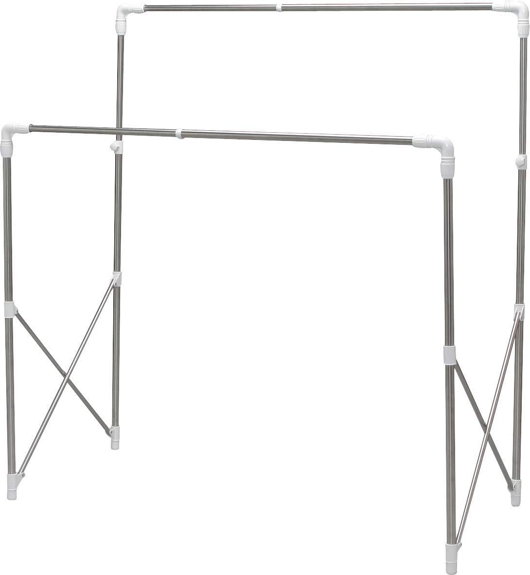 Appendiabiti Iris Ohyama Con Ripiani - Design Moderno Bianco, In Metallo E Legno, Per Camera O Ingresso - Foto 9