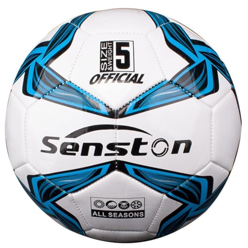Senston Soccer Foot Ball Match Ball Official Training Football with Pump Size 5 Practice Ball for Youth, White 5 515bP dE77L