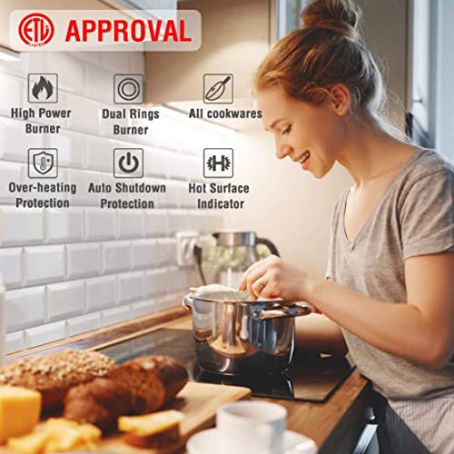 Electric Cooktop 30 Inch,Ecotouch Built-In Electric Cooktop 4 Burner Stove Top, Radiant Electric Cooktop Stovetop With Kid Safety Lock, Timer, 9 Heating Level,6800W, 220-240V For Hard Wire(No Plug) #TOP1