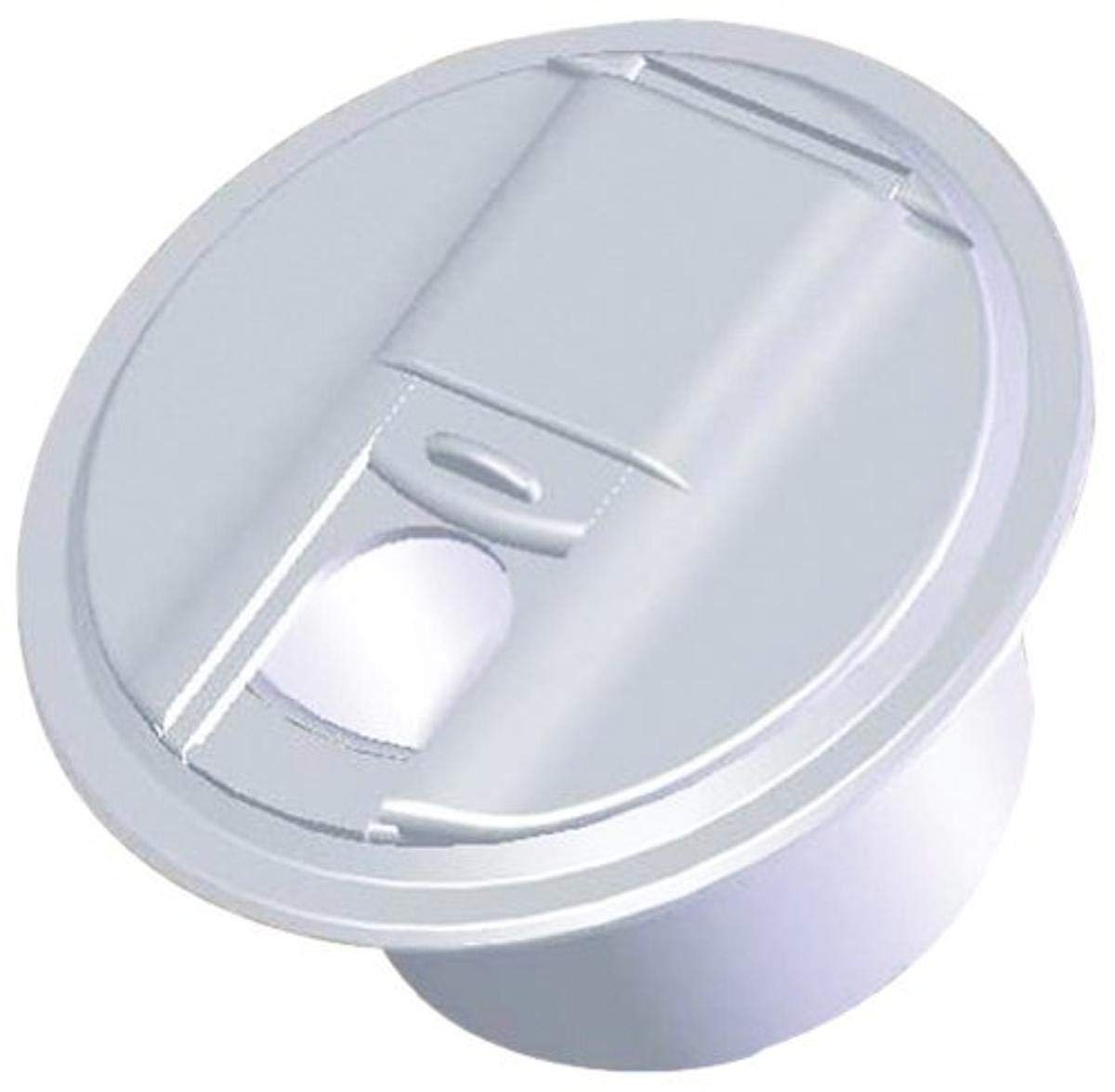 RV Designer B101, Round Electrical Cable Hatch, Universal, 5 inch Diameter, Polar White