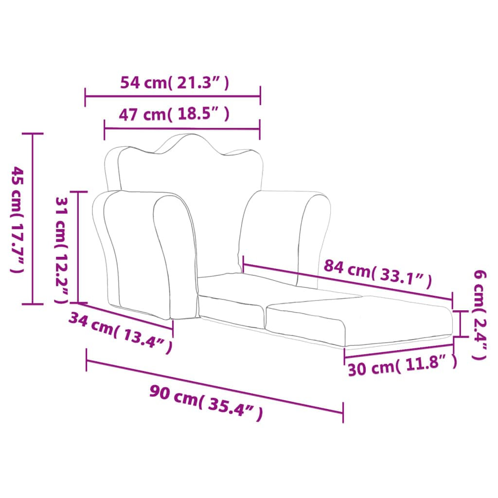 vidaXL Canapé-lit pour Enfants, Lit de Jour avec Dossier et Accoudoirs, Lit d'Invité pour Tout-Petits Chambre Salon Maison, Rose Peluche Douce