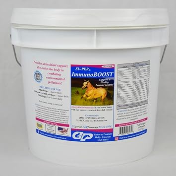 SU-PER ImmunoBOOST Horse Anti-Oxidant Supplement - Supports Immune System & Nutritional Deficiencies - Vitamins E & C, Grape Seed Extract, Herbal Extracts - 20 Pound, 5 Month Supply