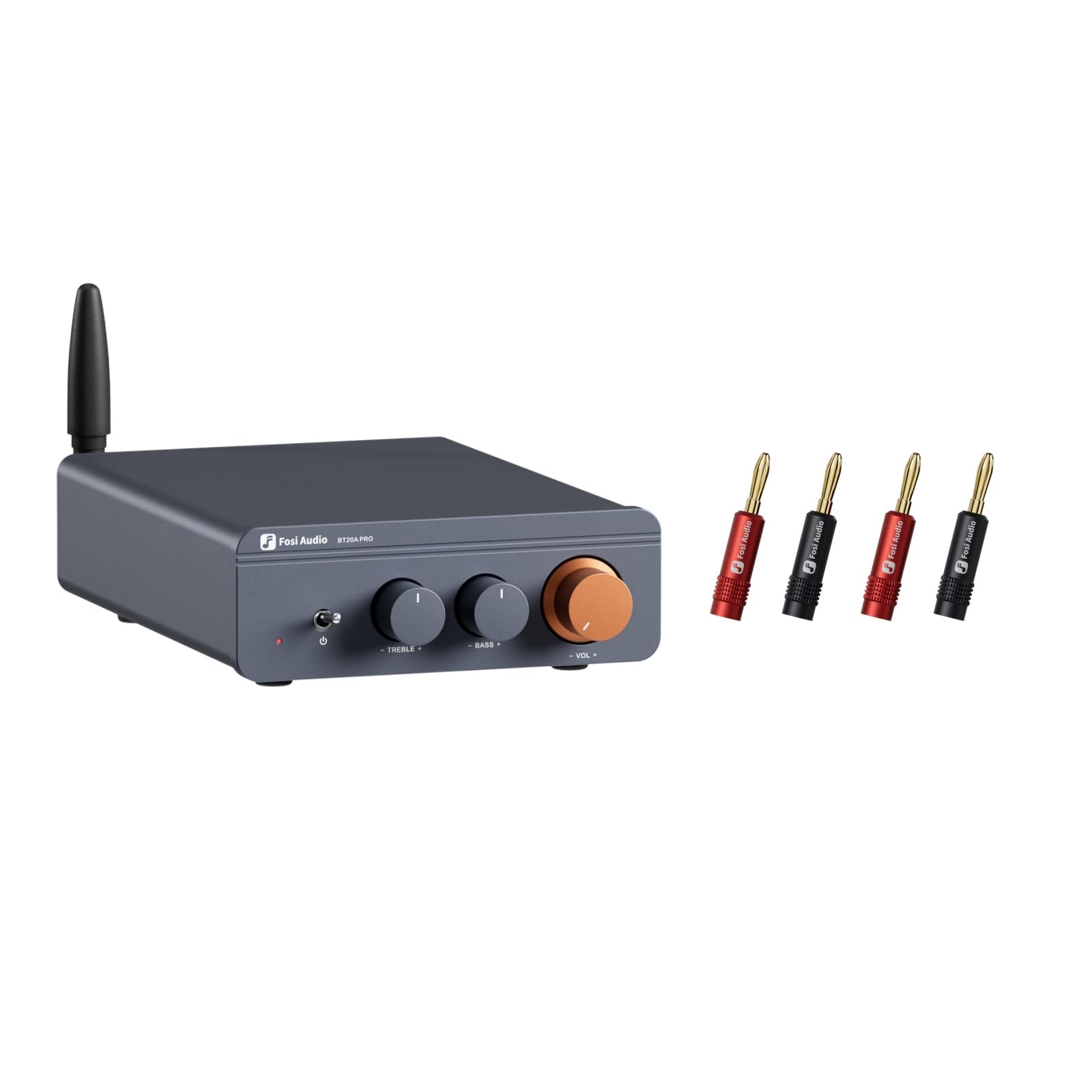 Fosi Audio BT20A Pro Amplificador+Fosi Audio Conectores Banana para Cable de Altavoz