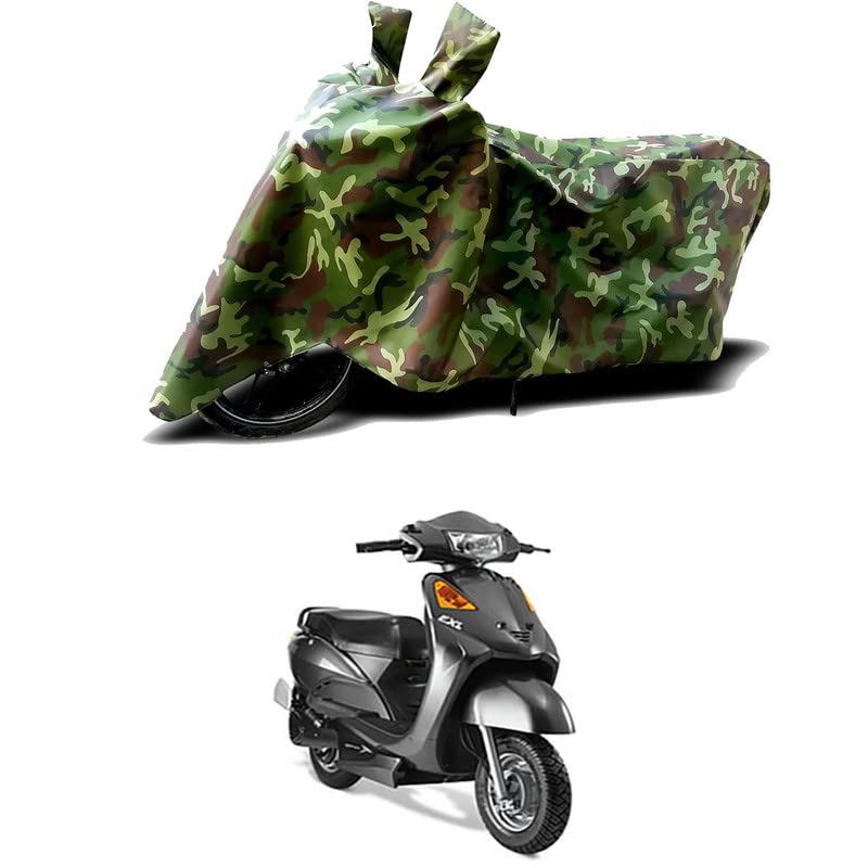 Image of 100% Water Resistant Full Bike Scooty Two Wheeler Body Cover Compatible for Indus Yo EXL STD /UV-Rays /Heat Protection /Birds Dropping /Scratchproof /Dust Proof /Waterproof /All Varient[Green MJ]