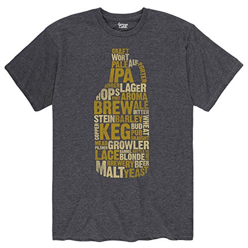 Instant Message Growler, Beer Terms - Men s Short Sleeve Graphic T-Shirt Heather Charcoal