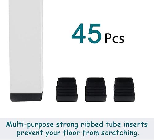 Miniatura 7 de uxcell 45pcs 3/4" 0.787 in abovedado cuadrado acanalado inserto acabado cubierta protector de piso