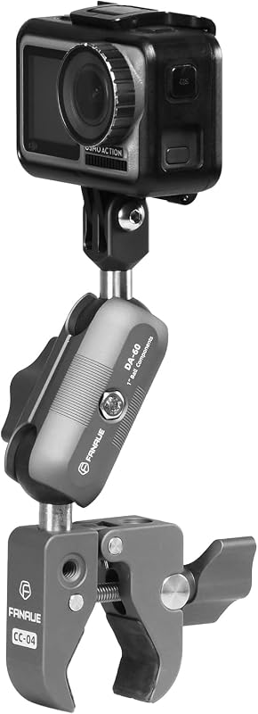 FANAUE Super Clamp Camera Mount,Action Camera Mount,Monitor 360° Ballhead Magic Arm Double Ball Head Adapter (GB-01T)