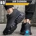 OWIF Steel Toe Work Shoes for Men Women Comfortable Lightweight Cushion Composite Toe Construction Safety Toe Shoes,9.5 Women/8 Men Black