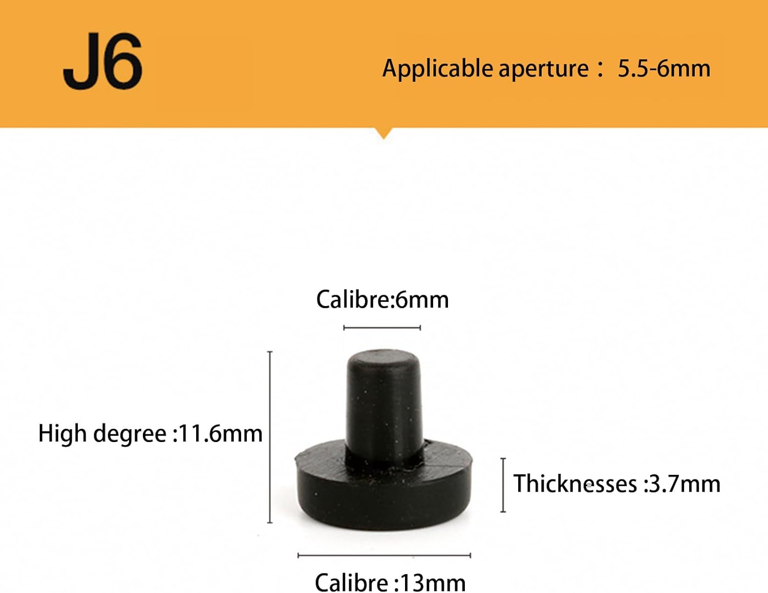 20 Pcs Silicone Solid Stoppers, 6mm Round Hole Plugs, Black Silicone Plugs, Insert End Caps for Bottle Jar Furniture