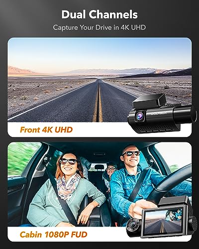 Wolfbox I07 Dash Cam 3 Channel With Wifi Gps, 4K Dash Camera Front And Inside, 3 Way Dash Camera For Cars, 3" Lcd Dash Cam Front And Rear, Super Ir Night Vision, 24H Time Lapse, Support 512Gb Max #TOP5