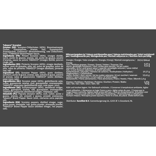 TABASCO Scorpion Sauce - SEHR scharfe soße, 60ml Glasflasche - Scoville-Wert: 23.000-33.000 - 20x schärfer als der Durchschnittliche hot Sauce - 100% natürliche Zutaten