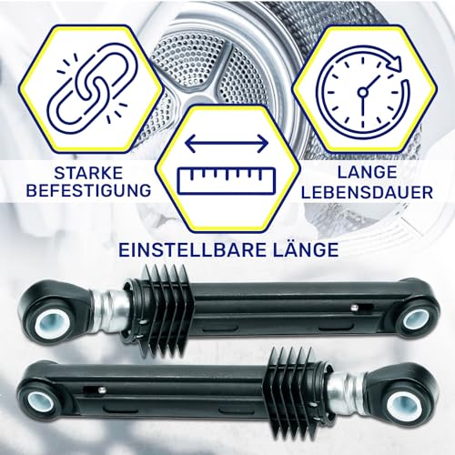 2 Stück Stoßdämpfer Waschmaschine 110N Ø11mm Länge 283 mm – 193 mm mit dem Originalcode 2816870200 2816871100 für Beko für Arcelik - Garantie 10 Jahre - MONTERAL