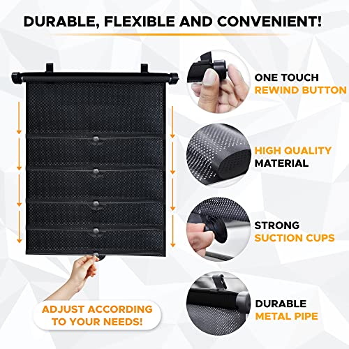 Image of EcoNour Car Window Shades for Windows (2 Pack) | Shade Automotive Interior Sun Protection Large Offers Complete from UV Rays and Glare 18 inch x 20 inch