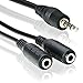 Produktbild Movoja Aux Splitter 2 Ausgänge | 25cm | Y Audio Kabel | Klinken Y-Adapter | 3,5mm Stereo Stecker auf 2X Buchse | 2-Fach Aux-Kabel für Kopfhörer, Lautsprecher Schwarz