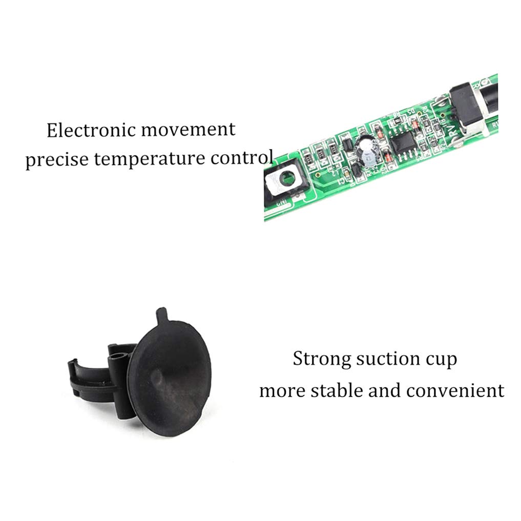 Réchauffeur Submersible pour Aquarium, réchauffeur de réservoir de Poissons d'aquarium, Tube en Verre de Quartz fabriqué, température constante Automatique (50-500 Watt)