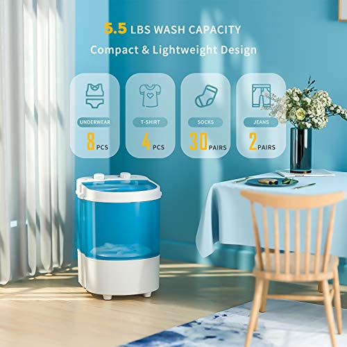 Auertech Mini Washing Machine, Portable Compact Laundry Machine Washer, Time Control, for Dorms, Apartments, RVs - Thumbnail 2
