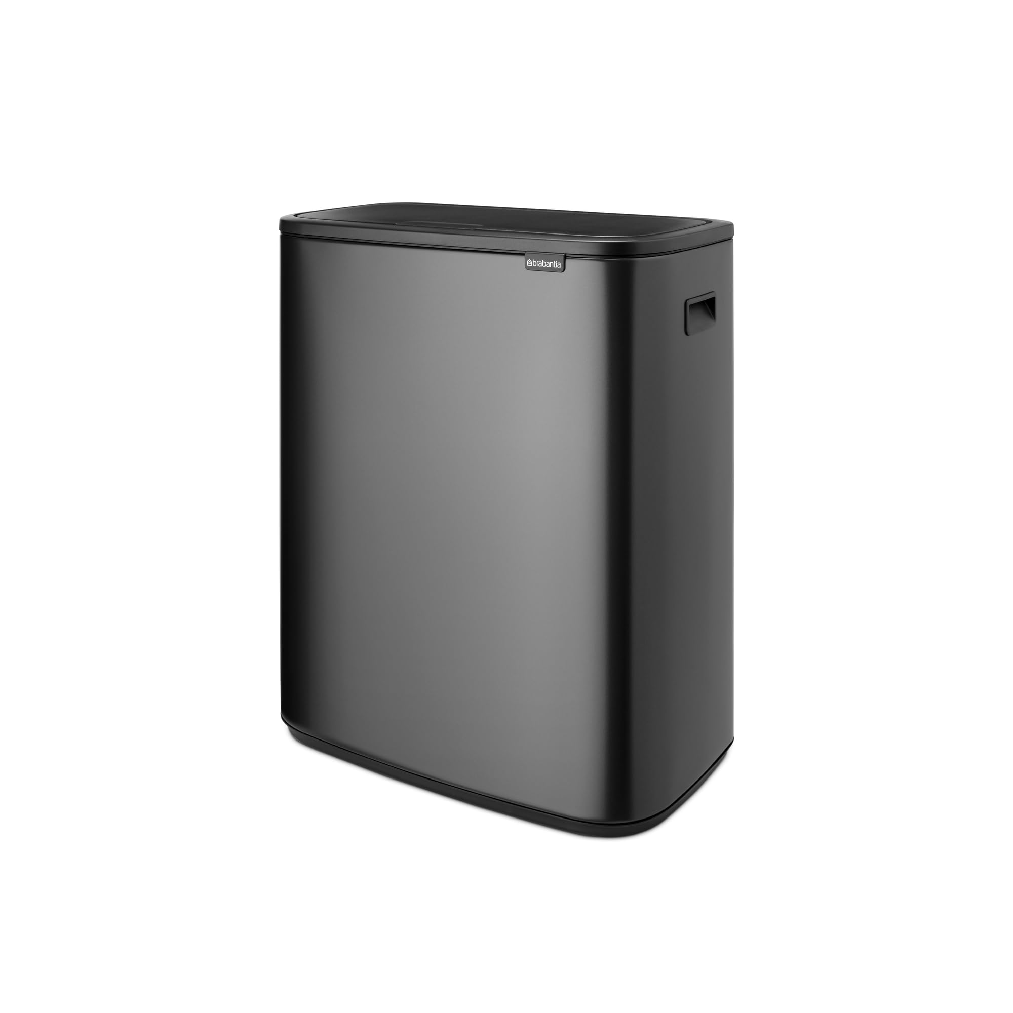 Brabantia Poubelle de cuisine Bo Touch 60 L | Poubelle XXL à ouverture soft-touch avec bac intérieur | Poubelle compacte à dos plat pour cuisine | Solution élégante | Confident Grey
