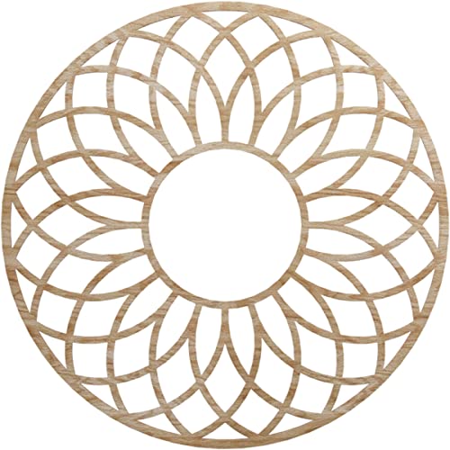 Image of Ekena Millwork 40 inchOD x 13 5 /8 inchID x 3 /8 inchT Cannes Wood Fretwork Pierced Ceiling Medallion, Red Oak
