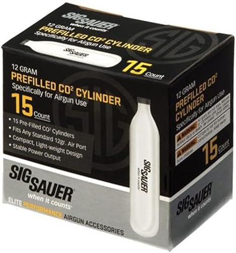 SIG SAUER 12 Gram Prefilled CO2 Cylinders for Airguns  Compact Lightweight Replacement CO2 Cartridges with Stable Power Output for ASP Air Pistols &