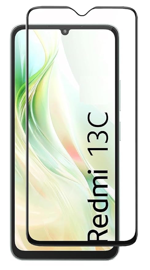 Image of Tempered Glass Screen Protector Compatible For MI Redmi 13C with Edge to Edge Coverage and with Easy Installation Kit
