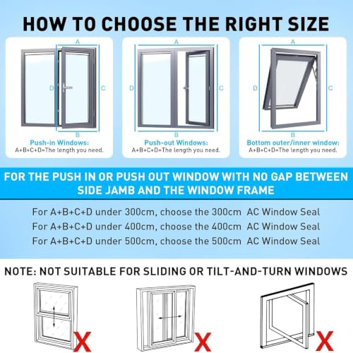 Juego de juntas impermeables para ventana, sellado con cremallera de 5 m para aire acondicionado 7