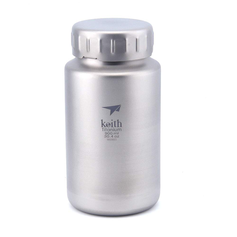 Keith 0.9L / 1.2L Titan Wasserflasche Outdoor Sports Große Kapazität Weithalsflasche mit Deckel Radfahren Trinkflasche …