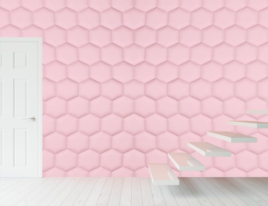 Image of Self-Adhesive 3D Decorative Abstract Wallpaper Specific Product for Bedroom, Living Room, Kids Room, Play Room, Office Wallpaper for Home Decor, Size (16x48 Inches Each Pink Strip