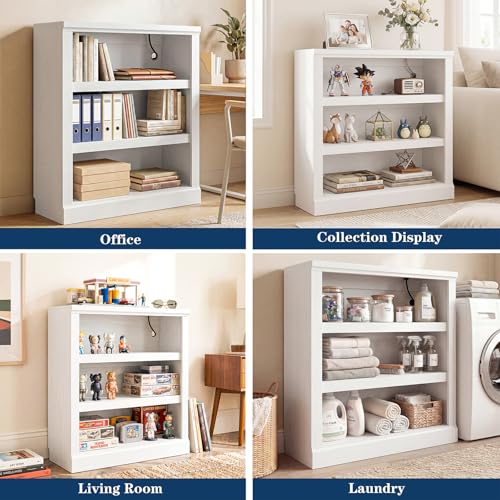 Unikito 3-Tier Bookshelf with 2 Outlets, 3 USB Ports and Adjustable Shelf by Unikito - Used condition - Image 6