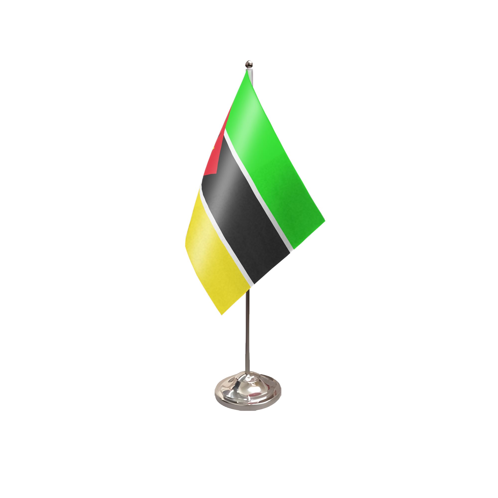 Flagtex Mozambique Satin Table Flag With Chrome Pole & Base