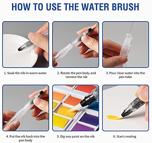 Watercolour Paint Set ,48 Vibrant Water Colors, Not Chalky,Easy to Blend, Quick to Dry,Lightweight and Portable, Perfect for Budding Hobbyists and Professional Artists,Paint Brush ,Palette Included