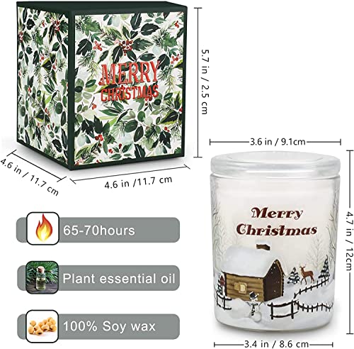 Christmas Candle Gifts For Women, Large Fir Candles For Home Scented 11.3 Oz Pine Soy Wax Jar Candle, Pine Fragrance Winter Candles For Christmas Decorations, Birthday Holiday Gift Christmas Gifts #TOP2