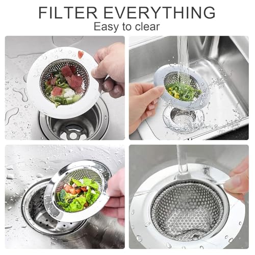 2-Pack Coladores para Lavabo Cocina 4.4" Acero Inoxidable miniatura 4