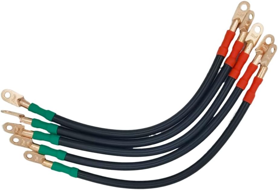 7 PCS 4 Gauge Pure Copper Golf Battery Wiring Cables 48Volt Golf Cart Battery Cables Compatible with Club Car DS & Precedent 1994 Up