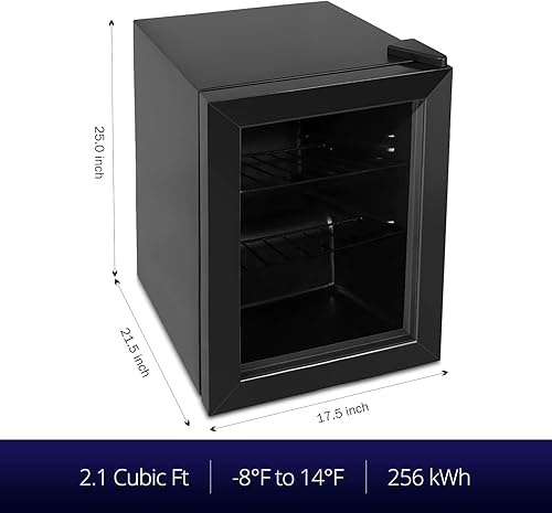 Miniatura 5 de Northair - Congelador mini compacto con puerta de exhibición de vidrio - 2.1 pies cúbicos con 2 estantes removibles - Congelador vertical silencioso