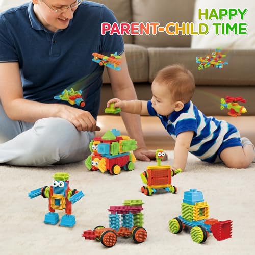 Contixo 144 pcs Bristle Shape 3D STEM Building Toys, Construction Learning Stacking Educational Block, Creativity Beyond Imagination, Inspirational, Safe & Durable, Recreational Toy for Kids Ages 3-8 - Image 7