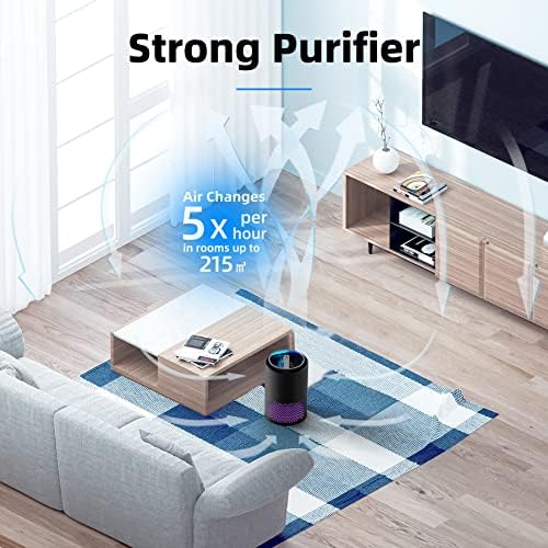 CONOPU Oczyszczacz powietrza do domu komora Hepa, filtr H13 HEPA, oczyszczacz powietrza z efektami filtracji 99, 97%, 22dB cichy tryb uśpienia, timer, 3 prędkości wentylatora, UV LED, OJH001