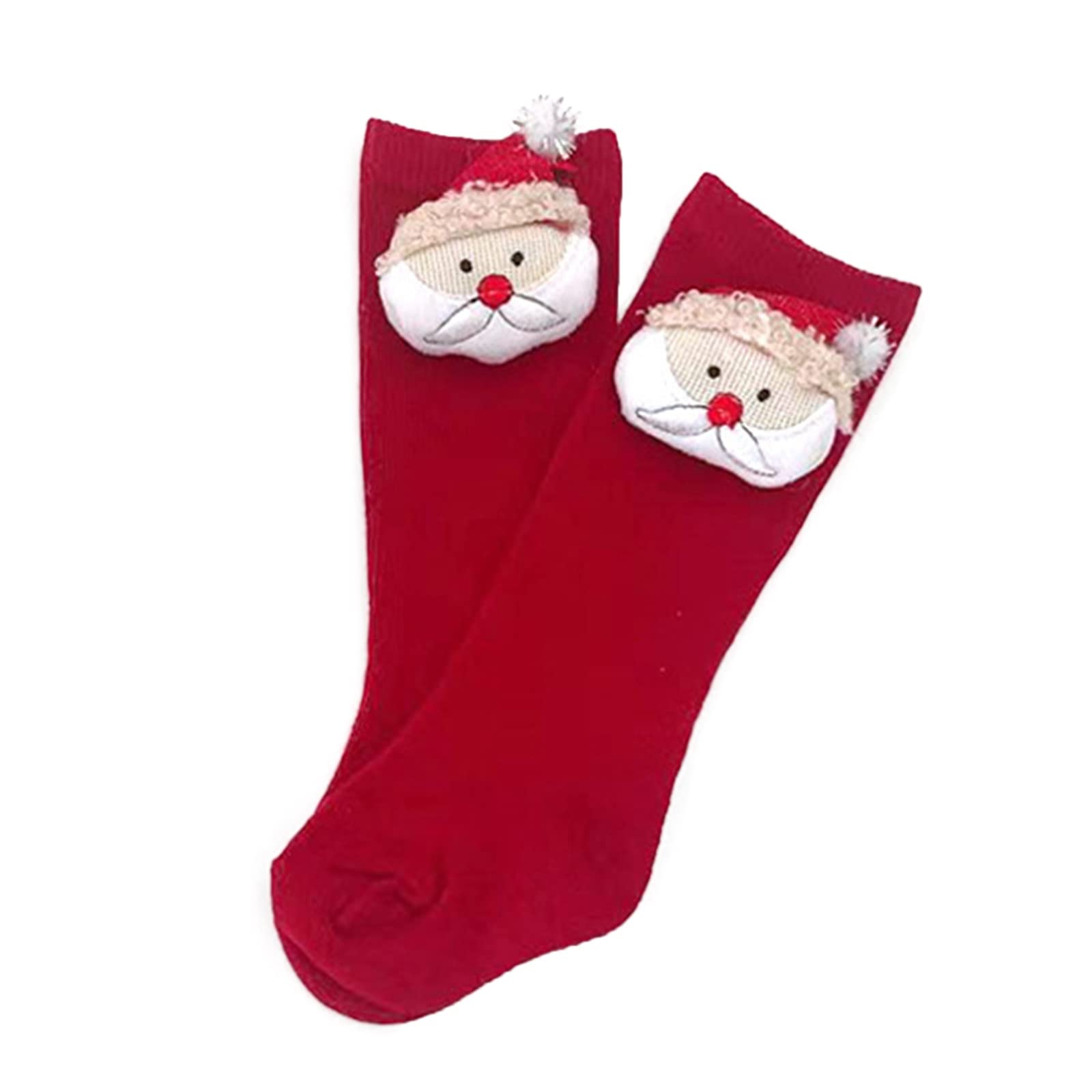 Children Christmas Stockings Cartoon Doll Stockings Infant Non Slip Floor Stockings Solid Color Baby Socks That