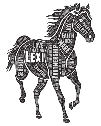 Loveshineflair Personalized Horse Lover Equestrian Gift Word Art Wall Room Decor Prints cover