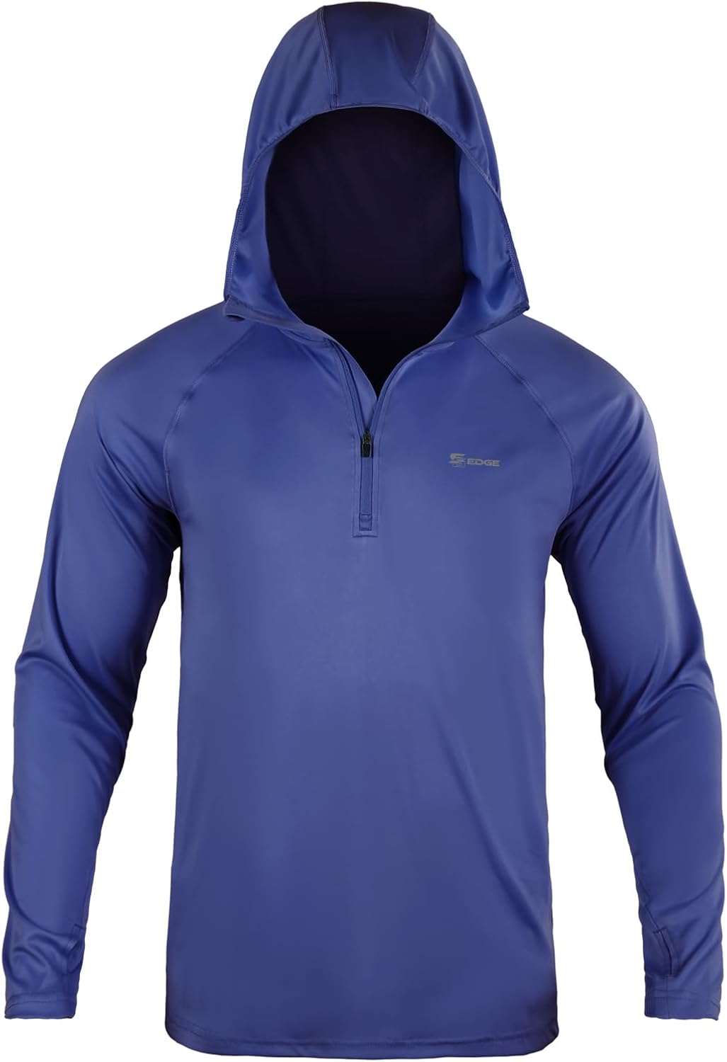 Men's Standard 1/4 Zip Long Sleeve Rash Guard Hoodie Quick-Dry UPF 50+ Fishing Hiking and Water Sports, Blue X-Large - Image 3